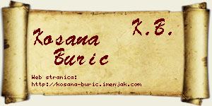 Kosana Burić vizit kartica